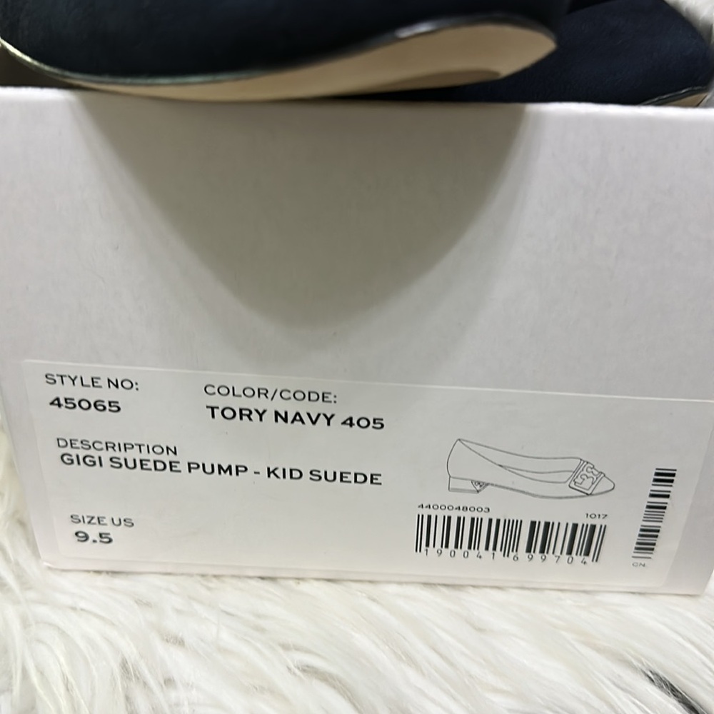Tory Burch Black Navy Suede Pump - Picture 10 of 10